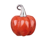 20MM Gemstone Pumpkin Pendant Ornament Handmade Craved Crystal Charm with Silver Bail for Halloween & Fall DIY Jewelry