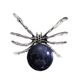 47×40mm Natural Crystal Ball Spider Pendant | Gothic Antique Silver Insect Charm for DIY Jewelry