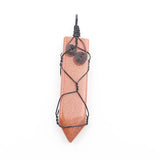 Retro natural crystal sword shaped manual winding pendant pine Opal Pendant Natural Amethyst Gemstone Big Pointed Sword Arrow