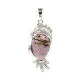 Silver Parrot Gemstone Pendant for DIY Making Jewelry #SP1764-Bird Animal Charms