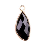 Facted Teardrop Gemstone Pendant for Making Jewelry Gold Wrappred