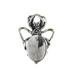 26×36mm Antique Silver Spider Pendant | Natural Crystal Cabochon Gothic Insect Charm for Jewelry Making