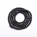 Black Obsidian Bracelet Engrave with Dragon or Phoenix Totem Cylinder Bead Men or Women Natural Stone Chain Famous Fashion