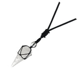 Natural Quartz Crystal Necklace Hexagonal Pointed Dowsing Pendulum Divination Healing Crystals Stone Reiki Chakra Pendant