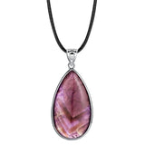 Silver Plated Bezel Set Teardrop Natural Gemstone Pendant, Multi‑Variety Water Drop Crystal Stone Pendant DIY Necklace Jewelry Accessory