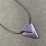 Natural Gemstone Christmas Tree Pendant Necklace  18" Black Cord  Arrow Shape Crysal Quartz Point Jewelry for Women Men