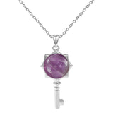 Sunflower Key Gemstone Pendant Necklace for Women Men #SN1766 with Silver Chain
