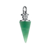 Natural Crystal Cone Pendulum Pendant Reiki Chakra Healing Pointed Gemstone Pendulum Charms for Dowsing Divination Necklace Jewelry Making
