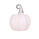 20MM Gemstone Pumpkin Pendant Ornament Handmade Craved Crystal Charm with Silver Bail for Halloween & Fall DIY Jewelry