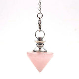 Crystal cone spirit pendulum pendant  Metal Copper Dowsing Healing Pyramid Reiki Pendulum Pendant Charms Chakra Amulet Chrome