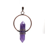 Retro natural crystal hexagonal column Pendant Necklace tiger eye stone winding DIY Necklace Gemstone Pendant Necklace Healing