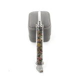 Natural Crystal Chip Glass Bottle Wand Pendant, Reiki Chakra Healing Crystal Point Wand Charm for Necklace Jewelry Making Meditation