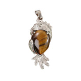 Silver Parrot Gemstone Pendant for DIY Making Jewelry #SP1764-Bird Animal Charms
