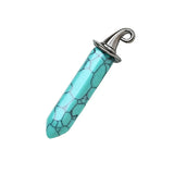Natural Crystal Hexagonal Point Pendant with Witch Hat Bail | Healing Stone Charm for DIY Jewelry