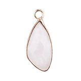 Facted Teardrop Gemstone Pendant for Making Jewelry Gold Wrappred