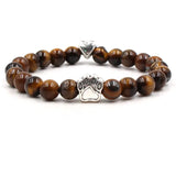 8mm Natural Crystal Stretch Beaded Bracelet with Heart Rhinestone Charm 19cm Elastic Energy Healing Gemstone Bracelet for Women Yoga Jewelry