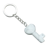 Symbolic Heart Key Crystal Keychain | Natural Healing Stone Pendant Bag & Key Charm