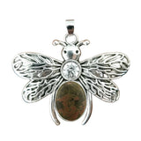 Silver Butterfly Oval Gemstone Pendant for Making Jewelry #SP1504S