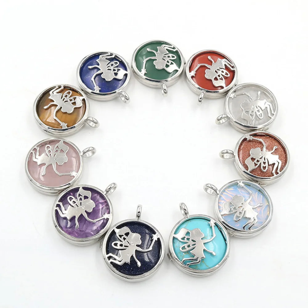 Fantasy Fairy Crystal Inlaid Necklace Hollow Cutout Charm Pendant Necklace Birthday Gift Jewelry for Girls & Ladies