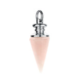 Natural Crystal Cone Pendulum Pendant Reiki Chakra Healing Pointed Gemstone Pendulum Charms for Dowsing Divination Necklace Jewelry Making