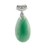 Silver Filigree Cap Natural Teardrop Gemstone Pendant, Water Drop Chakra Healing Crystal Charm for DIY Necklace Making