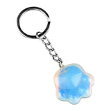 28×30mm Natural Crystal Cat Paw Keychain | Cute Gemstone Pendant Keyring for Animal Lovers