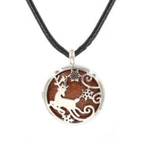 Reindeer Snowflake Hollow Pendant Silver Plated Natural Crystal Inlay Christmas Charm for Jewelry Making