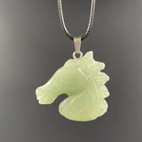 Spirit Horse Totem Healing Crystal Necklace | Hand Sculpted Gemstone Pendant Friendship Birthday Gift for Crystal Lovers