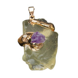 New Design Carving Raw Irregular Crystal Fluorite Stone Pendant for Necklace Jewelry Making