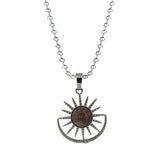Boho Celestial Sun Crystal Necklace - Natural Gemstone Stainless Steel Chain
