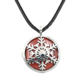 Pure Snowflake Crystal Pendant Necklace, Holiday Xmas Blessing Natural Stone Necklace Gift for Women & Girls
