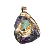 New Design Carving Raw Irregular Crystal Fluorite Stone Pendant for Necklace Jewelry Making