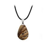 Natural Crystal Teardrop Pendant Necklace, Polished Gemstone Water Drop Sweater Chain for Women, Healing Stone Jewelry