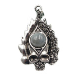 Dark Culture Silver Skull Fire Charm • Vintage Biker Flame Skeleton Replacement Pendant • Unisex Rocker Hip Hop Halloween Jewelry Gifts