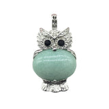 Silver Owl Gemstone Pendant for Making Jewelry #SP1760 Healing Chakra Crystal Bird Animal