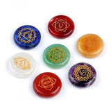 7 Chakra Heart-Shaped Healing Crystals Set Engraved Symbol for Reiki, Meditation & Spiritual Balance #SP1876