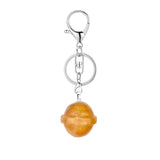 20mm Natural Crystal Planet Keychain, Cute Multicolor Stone Pendant for Bags & Wallets