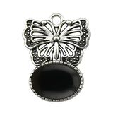 High Quality Natural Colorful Gem Stone Alloy Butterfly Pendant Fashion Women Jewelry Accessories for Children's Party Necklace