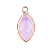 Natural Crystal Marquise Cut Pendant: 18mm Gold-Plated Healing Stone Charm for Necklaces & Spiritual Gifts