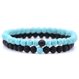 6mm Double Layer Natural Stone Stretch Bracelet, Chakra Healing Crystal Beaded Couple Bracelets Unisex Elastic Wrist Jewelry Gift for Men Women