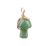 20mm Natural Crystal Mushroom Pendant  Wire-Wrapped Gemstone DIY Jewelry for Gifts