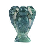 1.5Inch Gemstone Angel Figurine #SP1930 Hand Carved Pocket Healing Crystal Statue Perforated Spiritual Pendant for DIY Jewelry, Yoga Decor & Christmas Gifts