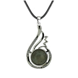 33mm Natural Crystal Teardrop Pendant Necklace, Silver-Plated Gemstone Charm