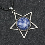 Star Pentagram Crystal Necklace | 40mm Natural Gemstone Pendant, Bohemian Healing Jewelry Gift