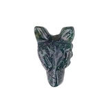Handmade Craved 1 Inch Mini Wolf Head Crystal Figurine Ornament for Home Decor Meditation, Reiki & Spiritual Gift #SP1887