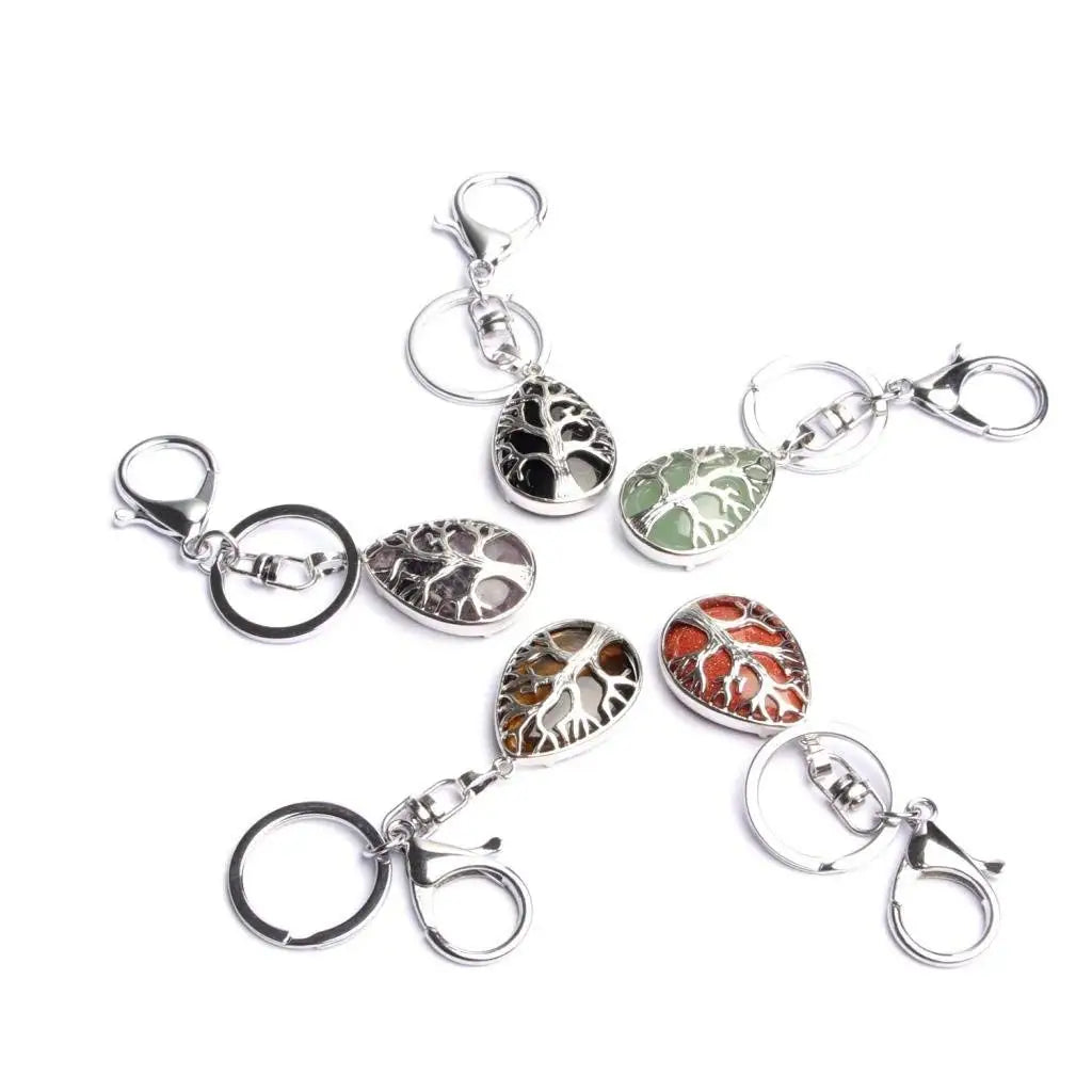 Water drop hollowed out Life Tree Pendant Key Chain Sterling Silver Jewelry for Women Gifts and men for Jewelry Making