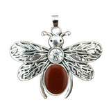Silver Butterfly Oval Gemstone Pendant for Making Jewelry #SP1504S