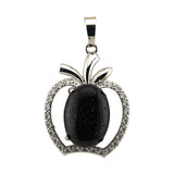 Natural Gemstone Christmas Fruit Apple Pendant Necklace for Women Men Teachers Appreiation Gift For Mentor Coach Principa