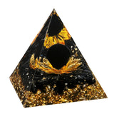 Gemstone Solar Sphere Orgone Pyramid Lotus Base 50MM / 60MM for Home Office Feng Shui Decor & Spiritual Gifts