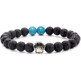 Natural Stone Stretch Beaded Bracelet with Turquoise Accent & Heart Charm Chakra Energy Healing Elastic Bracelet for Women Stacking Jewelry